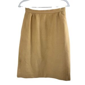 Nick's Khaki Brown Straight & Pencil Skirt Size 10 100% Camel Hair Career Formal
